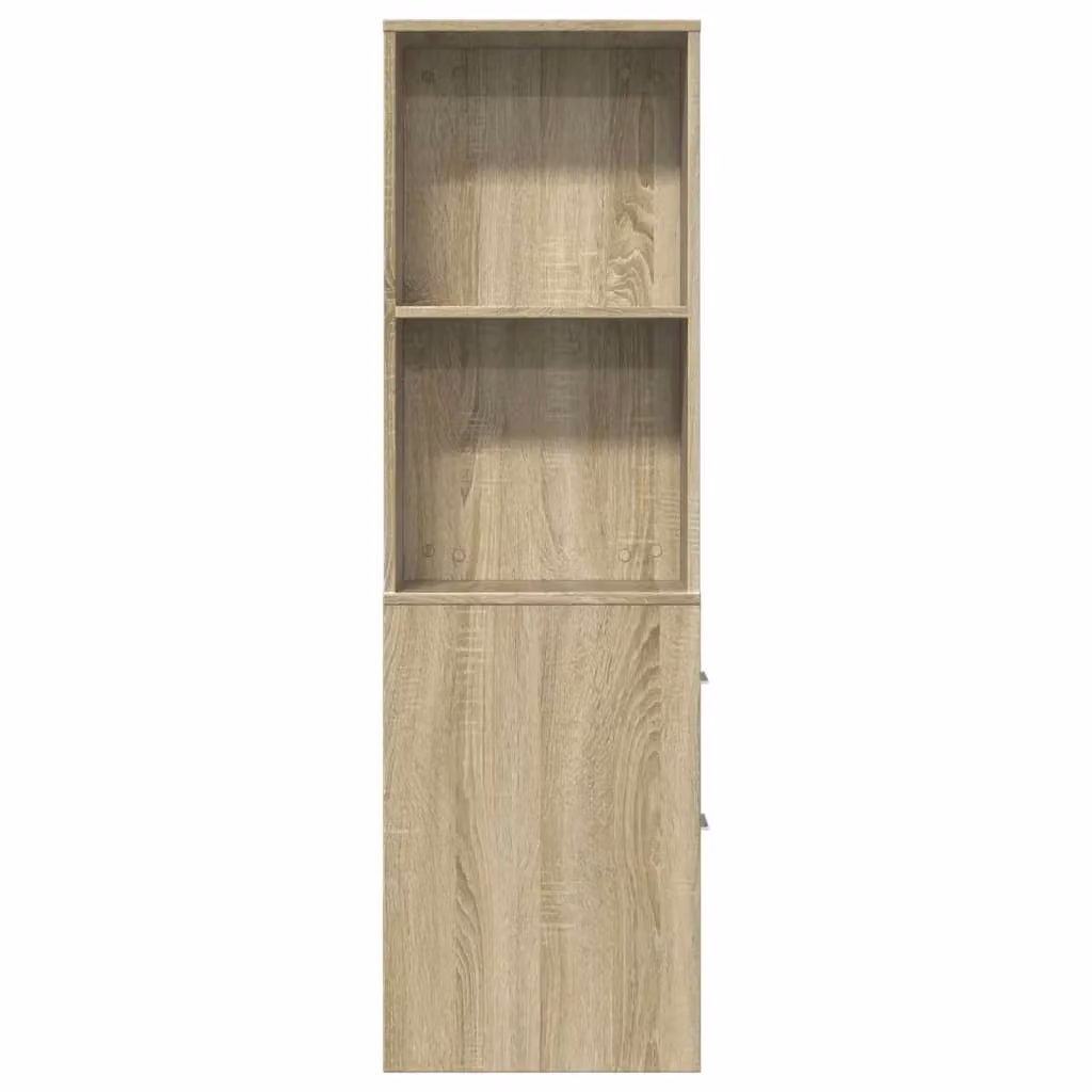 Berkfield Home Narrow Freestanding Bathroom Cupboard with Wheels in Sonoma Oak Brown – 2