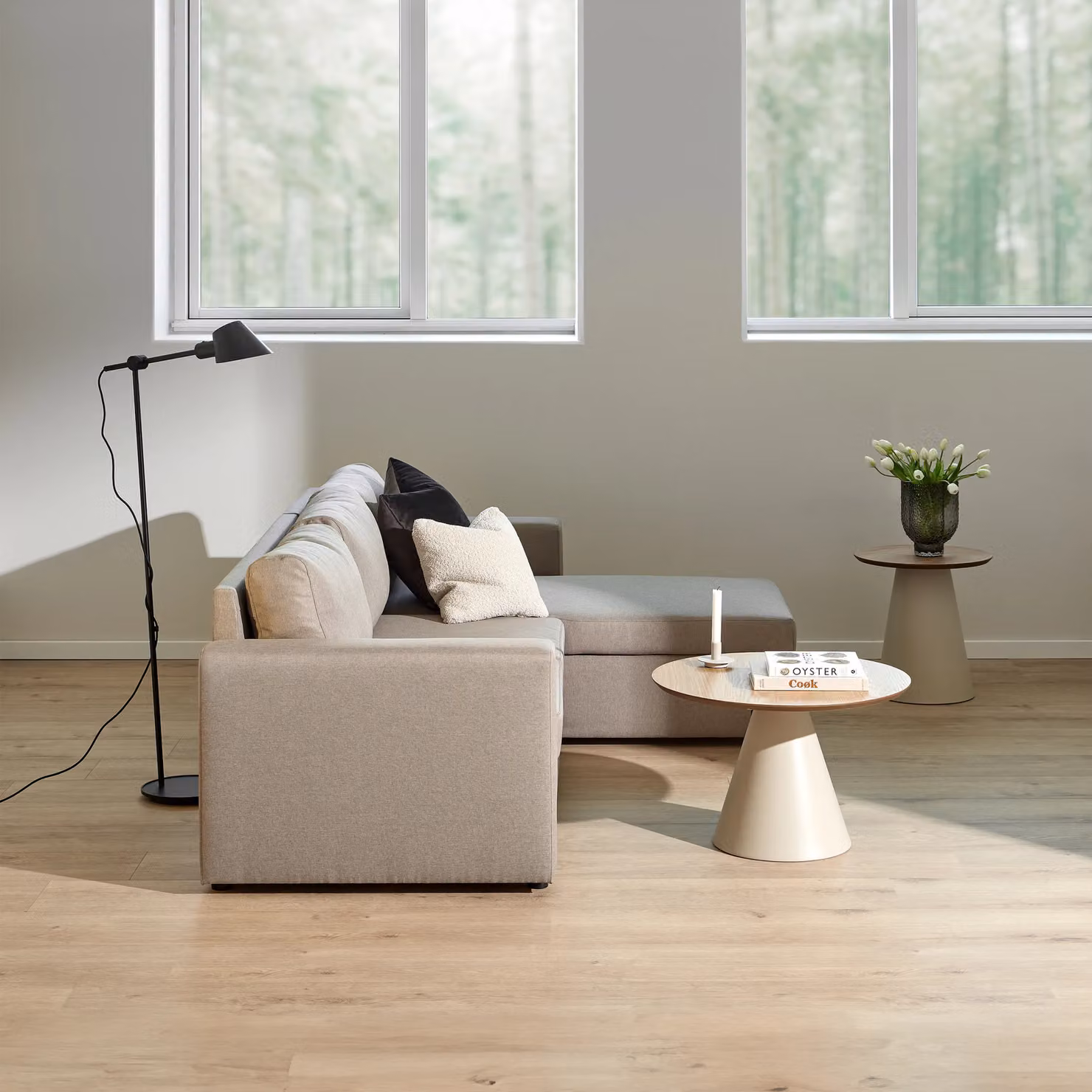Furniture To Go Soli Round Coffee Table in Oak and Grey Brown – 2