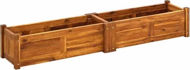 Berkfield Home Garden Acacia Wood Raised Bed in Brown, W/D/H: 150 x 30 x 25 cm – 1