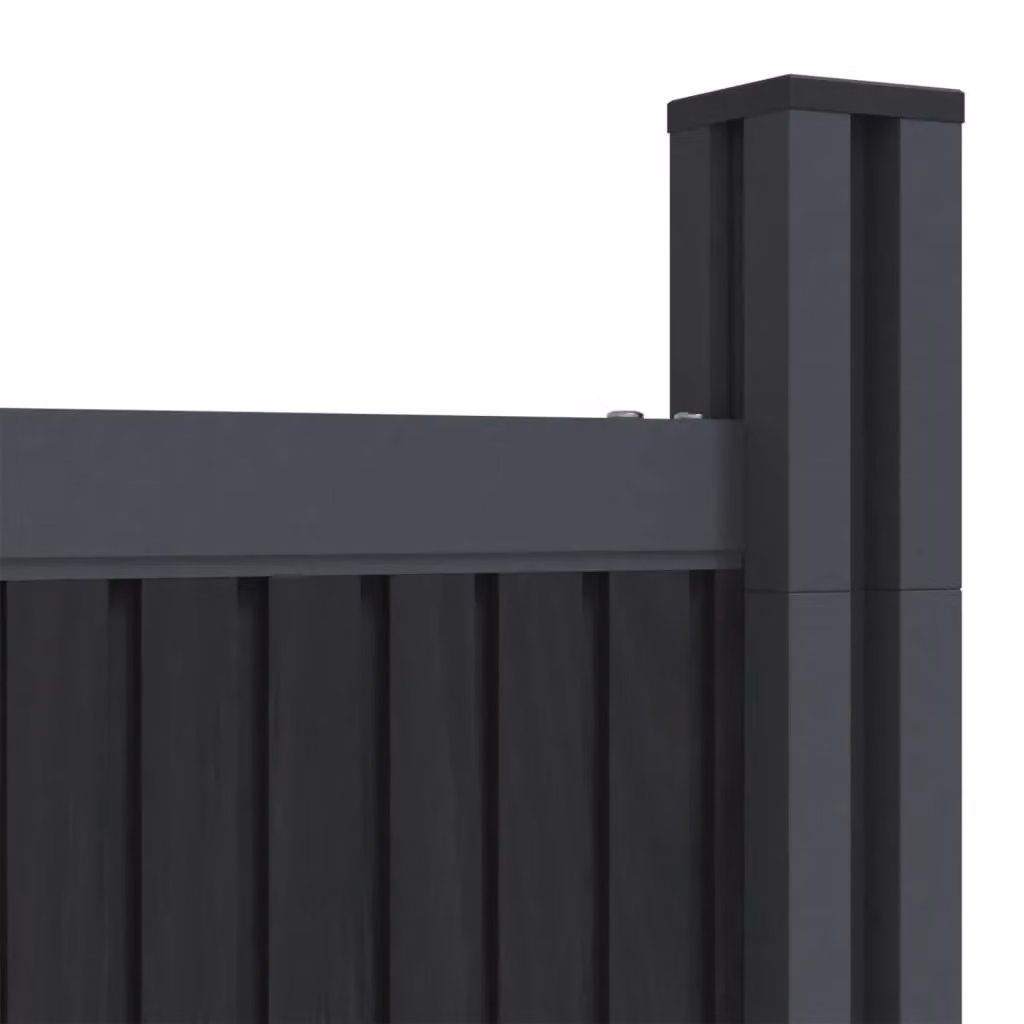 Berkfield Home Grey WPC and Aluminium Opaque Fence Panel, W/H: 173.7 x 186 cm – 5