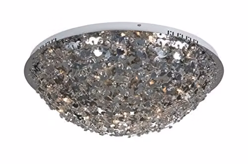 Netlighting Nano Grey Aluminium, Glass and Crystal Ceiling Light