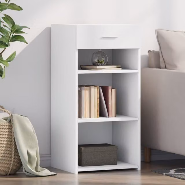 Berkfield Home Modern White Sideboard in Engineered Wood, W/D/H: 45 x 42.5 x 93 cm – 1