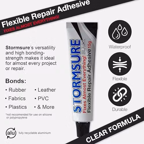 Stormsure Flexible Repair Adhesive, Black, 15g – 5