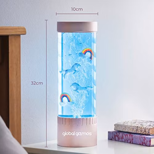 Global Gizmos Magical Unicorn Rainbow Bubble Lamp with Rose Gold Base and 7 Colour Changing LED Mood Lights – 2