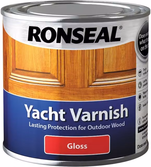 Ronseal Yacht Varnish Gloss Clear Weatherproof 250ml