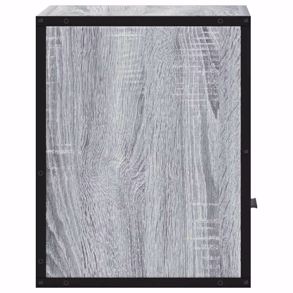 Berkfield Home Wall-mounted Bedside Cabinet in Grey Sonoma, W: 40 cm, D: 31 cm, H: 39.5 cm – 6