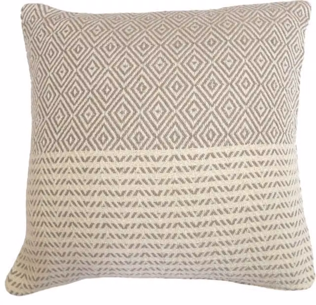 Rapport Home Rona Graphic Square Cushion Cover in Beige and Yellow, W/D/H: 43 x 43 x 1 cm