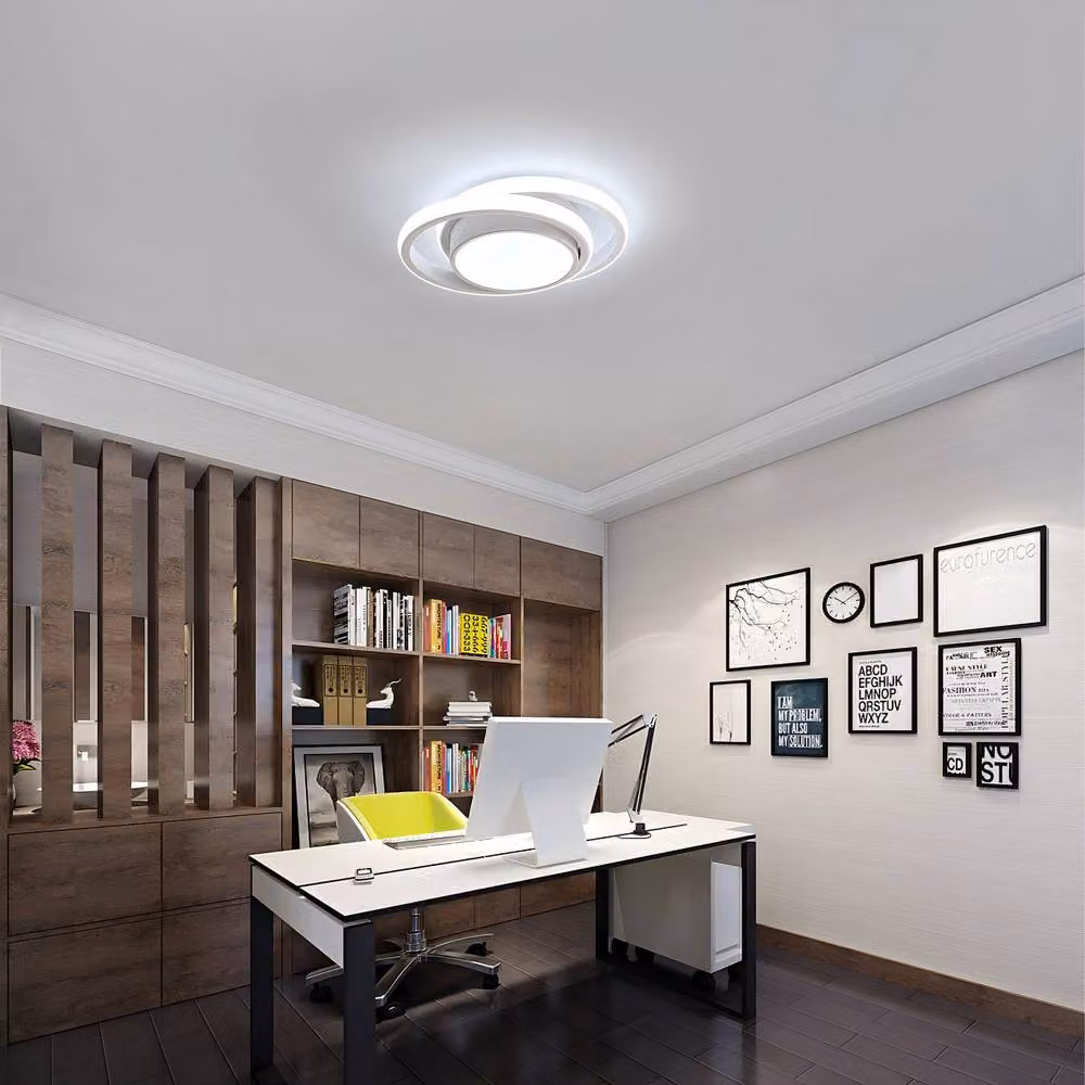 Goeco Modern Round LED Ceiling Light, White, 32W, 6500K Cool White, Dia: 28 cm – 5