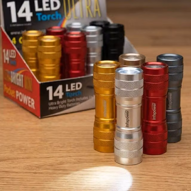 Dragodirect 14 LED Aluminium Multicolour Torch – 1