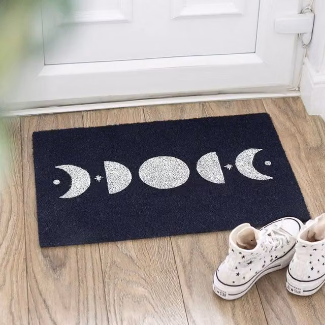 Uniqueful Dark Blue Moon Phase Doormat, W: 100 cm, D: 65 cm – 1