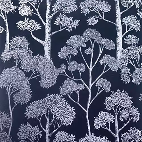Arthouse Delamere Botanical Floral Wallpaper in Blue and Silver, Full Roll – 1