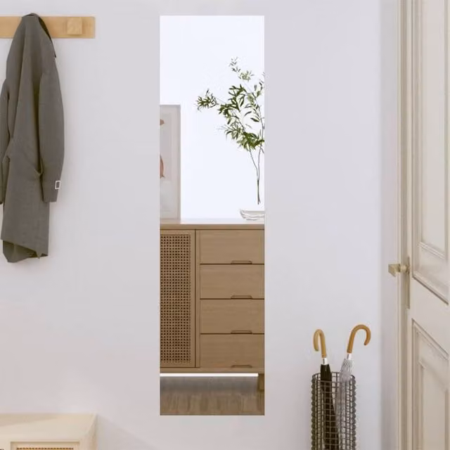 Berkfield Home Classic Rectangular Glass Wall Mirror in Silver, W: 30 cm, H: 100 cm