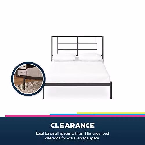 DHP Furniture Jensen Modern Metal Bed in Black, W/D/H: 180 x 200 x 116.85 cm – 6