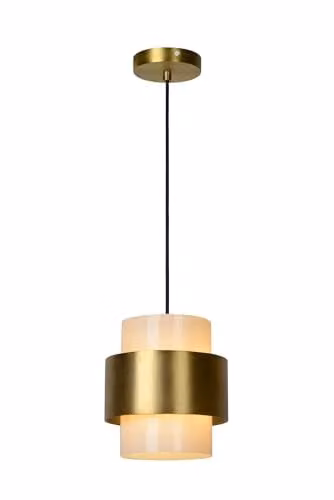 Lucide Firmin Dimmable Adjustable Height Pendant Light in Gold/Brass, Diameter: 20 cm – 1