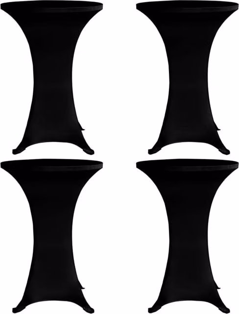 Berkfield Home Black Stretch Round Tablecloth, 4 Piece Set, Diameter: 70 cm – 1
