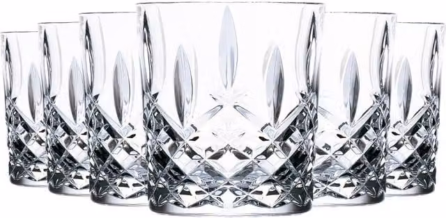 RCR Crystal Orchestra Geometric Cut Glass Tumbler, 340ml, Clear
