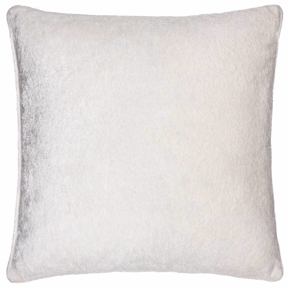 Paoletti Lustre Crushed Velvet Square Cushion in White/Beige, W/D/H: 50 x 50 x 50 cm – 2