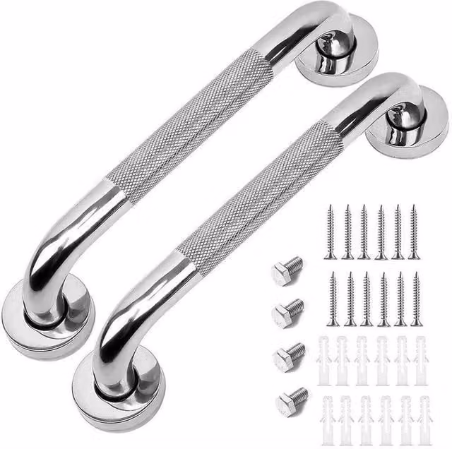 NESTLUNE Stainless Steel Shower and Toilet Hand Rail, Silver, 30 cm