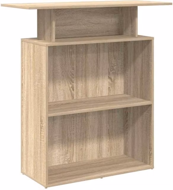 Berkfield Home Sonoma Oak Reception Desk in Light Tan Beige, W/D/H: 100 x 40 x 104 cm – 1