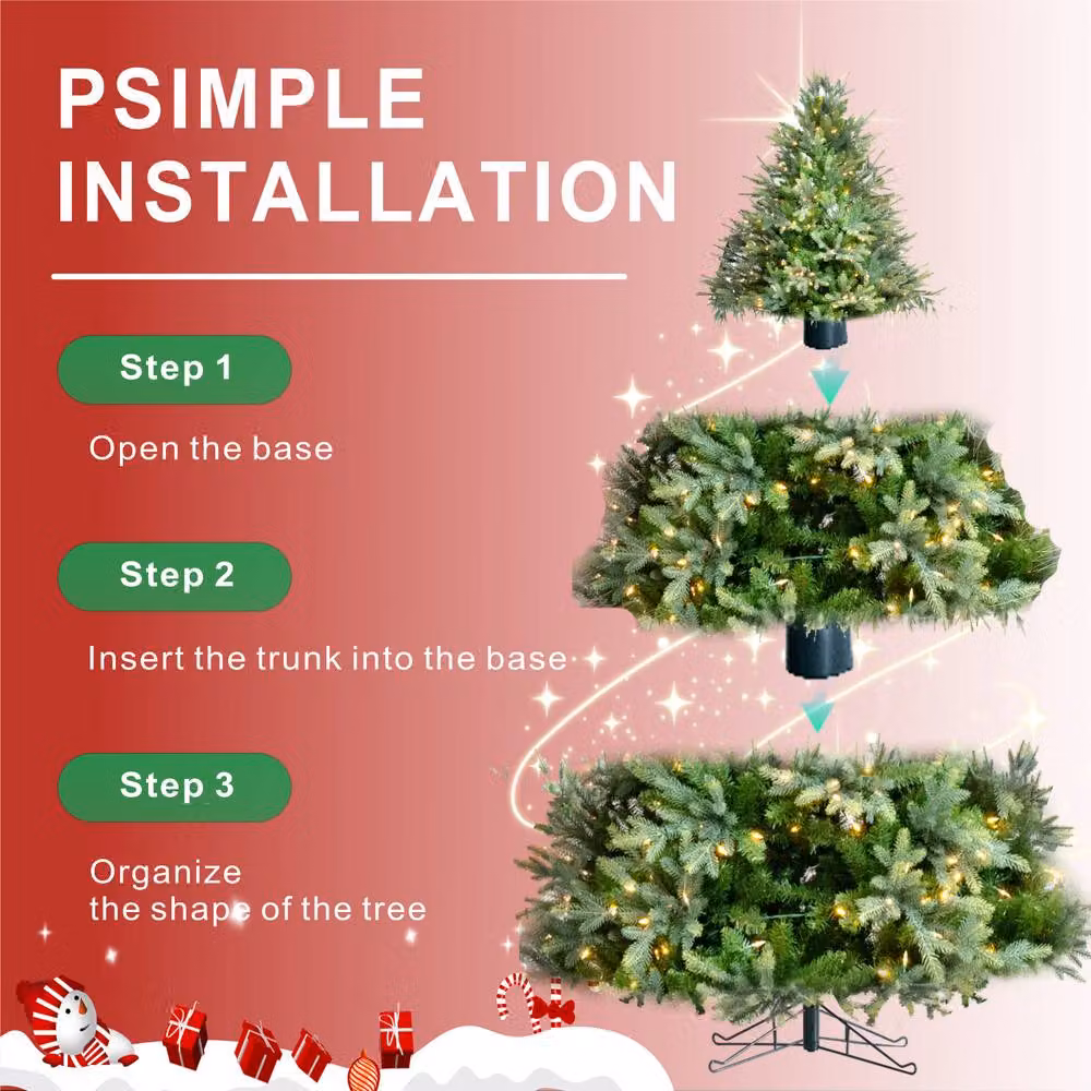 Direct Wicker 8ft Pre-lit Artificial Grand Fir Christmas Tree with 2,615 Mixed Tips in Green – 4
