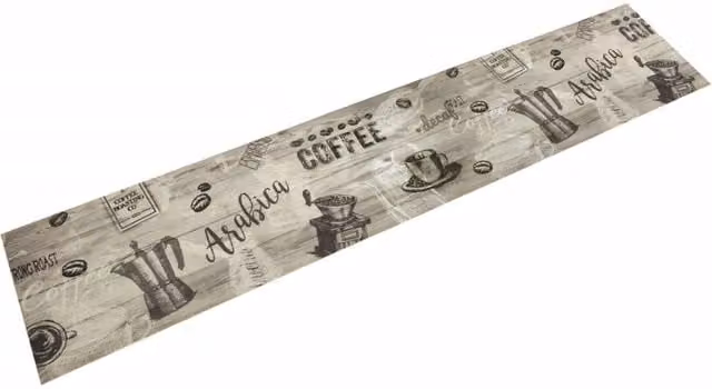 Berkfield Home Washable Coffee Grey Kitchen Rug with Velvet Finish, W: 60 cm, L: 300 cm