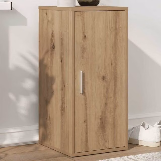 Berkfield Home Artisan Oak Shoe Cabinet in Brown, W/D/H: 32 x 35 x 70 cm – 1