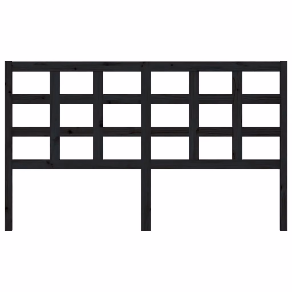 Berkfield Home Black Solid Pine Wood Bed Headboard W: 165.5 cm, D: 4 cm, H: 100 cm – 3