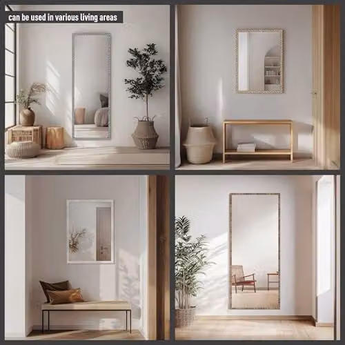 Nielsen Design Florentina Rectangular Wall Mirror in Silver, W: 50 cm, H: 150 cm – 3