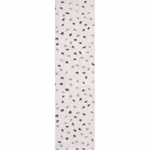 THE RUGS Modern Dotted Patterned Soft Shaggy Area Rug in Grey, Purple and Multicolour, W/D/H: 80 x 300 cm – 2
