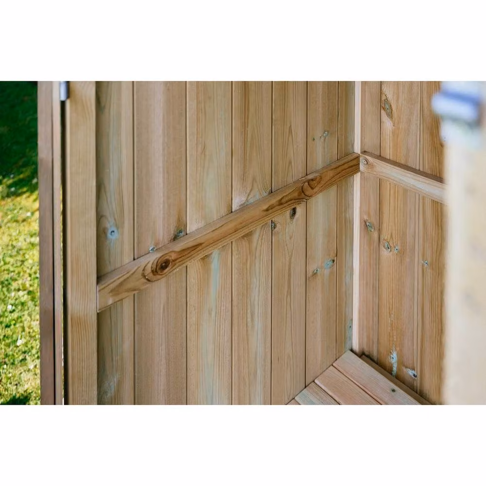 The Garden Village Mitton Small Garden Store in Brown Timber, L96 x W89 x H123 cm – 4