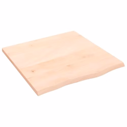 vidaXL Rustic Untreated Solid Oak Wall Shelf, Brown/Beige, W: 60 cm, D: 60 cm, H: 2 cm – 1