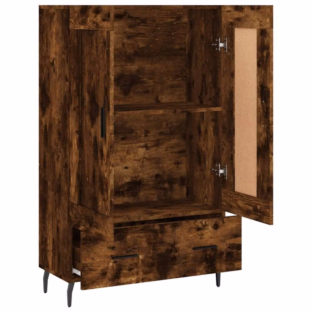 Berkfield Home Smoked Oak Highboard in Brown, W/D/H: 69.5 x 31 x 115 cm – 4