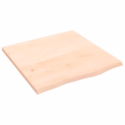 vidaXL Rustic Untreated Solid Oak Wall Shelf, Brown/Beige, W: 60 cm, D: 60 cm, H: 2 cm