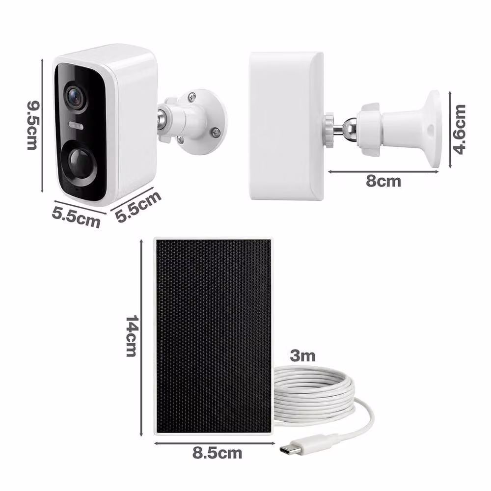 Spector 2K Wireless Solar Outdoor Security Camera with AI Detection and Night Vision in White – 4