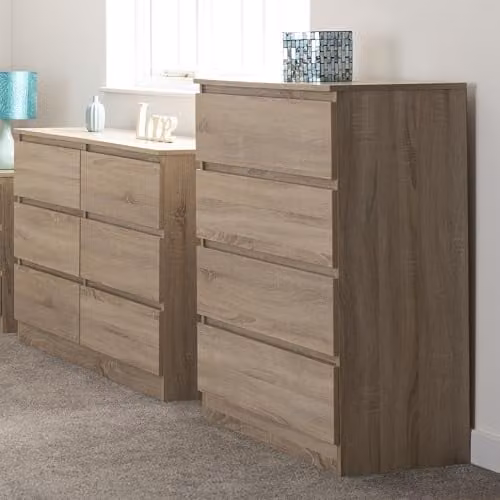 Seconique Malvern 4 Drawer Chest in Brown Wood Effect, W/D/H: 80 x 40 x 100 cm – 2