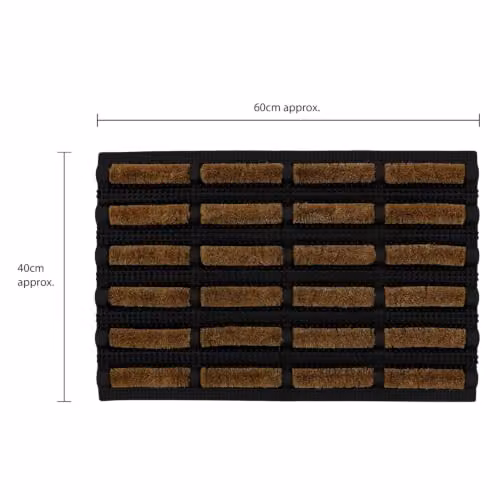 JVL Nimbus Tuffscrape Rubber and Coir Doormat, Brown, W: 40 cm, D: 60 cm – 3