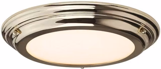 Netlighting Welland LED 1 Light Flush Ceiling Light in Polished Brass – 1