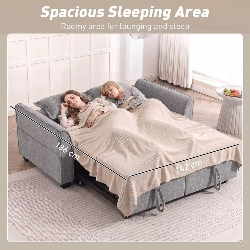 FORGEVIO 2 Seater Convertible Pull Out Sofa Bed in Grey with Foam Upholstery, W/D/H: 167 x 85 x 89 cm – 2