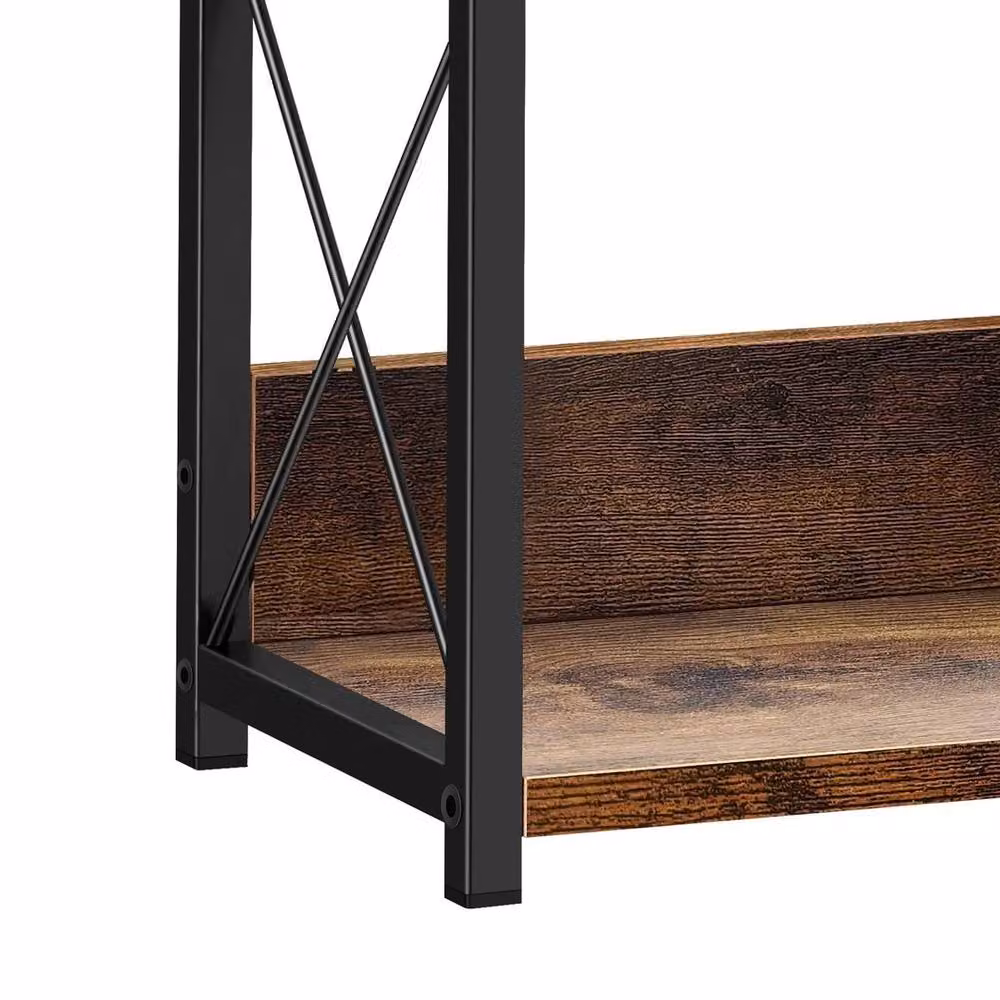 FORGEVIO Black Free Standing Metal and Wood Spice Rack and Herb Jar Organiser – 5