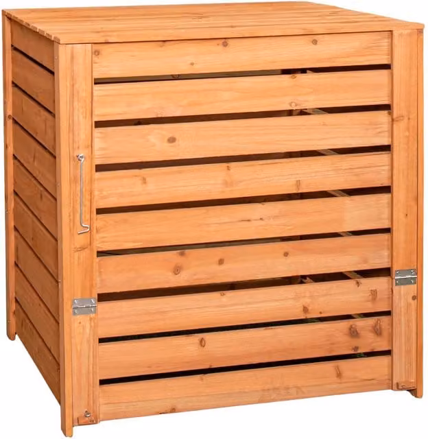 Samuel Alexander Large Wooden Garden Waste Compost Bin, Brown, W/D/H: 74 x 69 x 64 cm