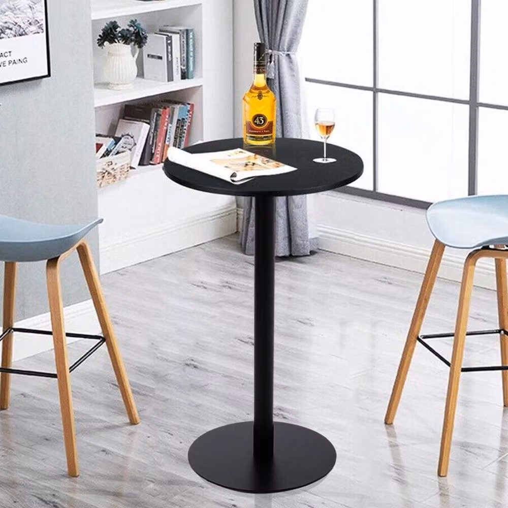 EONLION Round Base Bistro Coffee Dining Table Base in Black Iron, H: 75.0 cm, W: 100.0 cm, D: 44.5 cm – 2