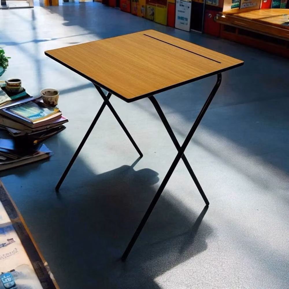 Kelvenix Brown Folding Exam Desk with MDF Laminate Top, W: 60.0 cm, D: 60.0 cm, H: 74.0 cm – 2
