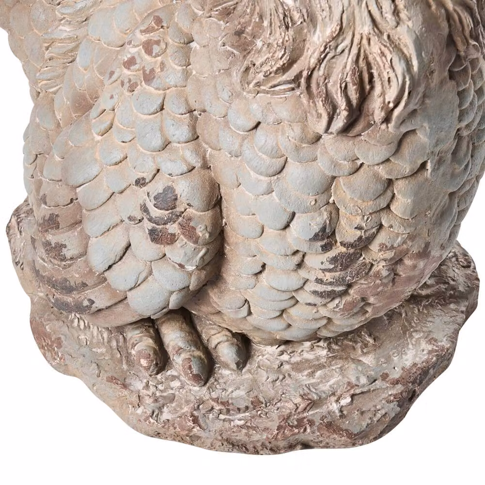 Wyld and Coco Beige Chicken Figurine Set of 2 Rustic Rooster and Hen Garden Statues – 4