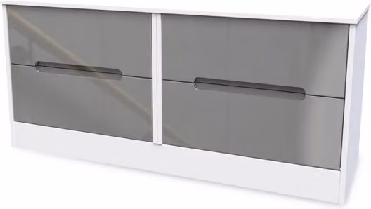 Welcome Monaco Gloss 4 Drawer Bed Box Assembled in Grey