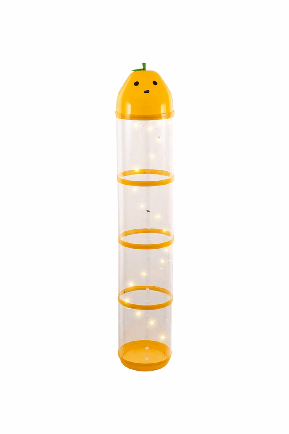 Garden Sanctuary Vertical Toy Storage Tube Organiser in Yellow with Warm White String Lights – 2