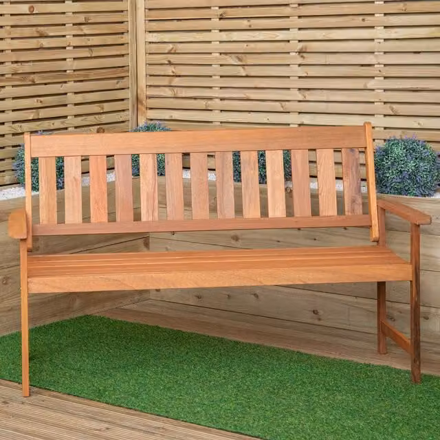Samuel Alexander Cartmel 2 Seater Outdoor Wooden Garden Patio Bench in Brown – 1
