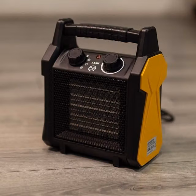 Marco Paul Black Industrial Electric Fan Heater for Workshops and Garages