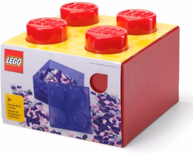 LEGO Red Stackable 4 Brick Storage Boxes – 1
