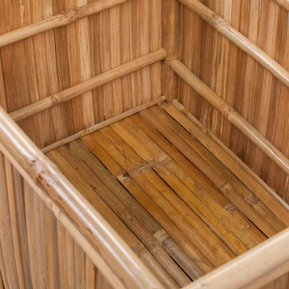Berkfield Home Set of 3 Brown Bamboo Slatted Storage Boxes – 3