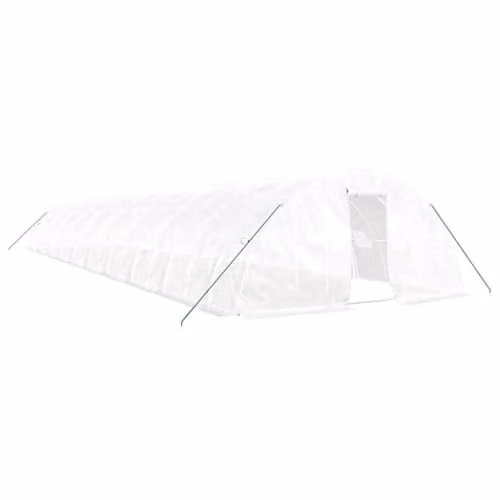 vidaXL Greenhouse with Steel Frame in White, 100 m2, W: 20 m, D: 5 m, H: 2.3 m – 1